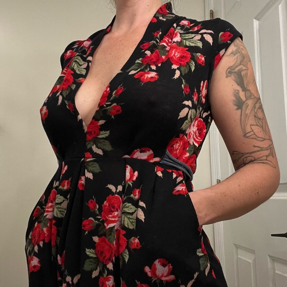 Floral Black Dress